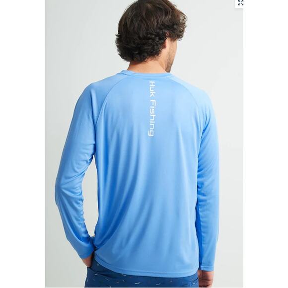 HUK Pursuit Performance Shirt Size L Crew Neck Pullover Sun Protection Fishing - Picture 12 of 16